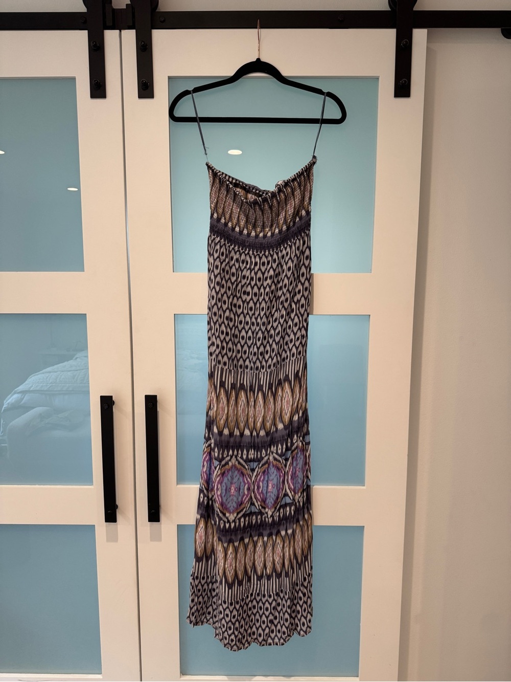 Lani Printed Sleeveless Maxi Dress in Purple, Tan & Black